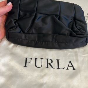Furla Elegant Black Satin Bag